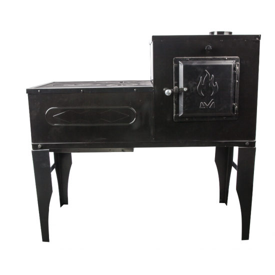 Soba de gatit pe lemne Gospodar,neagra tip dreapta,50 kg,82x46x82 cm