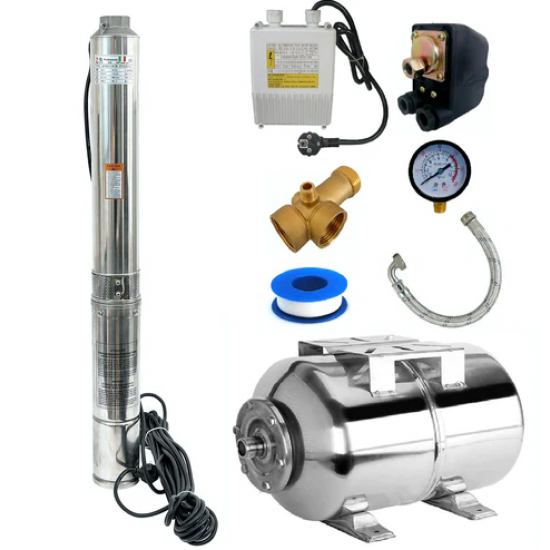 Kit Hidrofor 24L inox cu Pompa submersibila Kit Hidrofor Zinith Italy 24L inox cu Pompa submersibila  3STM122, 1.25KW, 140m, 100 l/min, 3/4 toli (21.5mm), Sistem premium complet3STM122, 1.25KW, 140m, 100 l/min, 3/4 toli (21.5mm), Sistem premium complet