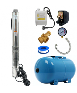 Kit Hidrofor Zinith Italy 24L cu Pompa submersibila  4STM807, 1.65KW, 80m, 266 l/min, 1.25 toli (32mm) , Sistem premium complet
