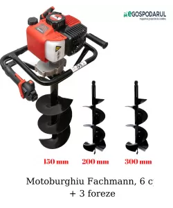 Motoburghiu pe benzina, foreza pentru pamant, Fachmann by Campion, 6 cp + 3 burghie incluse (150,200,300 mm) Motoburghiu pe benzina, foreza pentru pamant, Fachmann by Campion, 6 cp + 3 burghie incluse (150,200,300 mm)