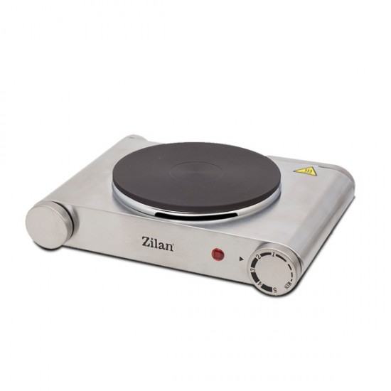 Plita electrica inox Zilan ZLN-0535, 33x10x30, 1 arzator, 1500 W, termostat reglabil