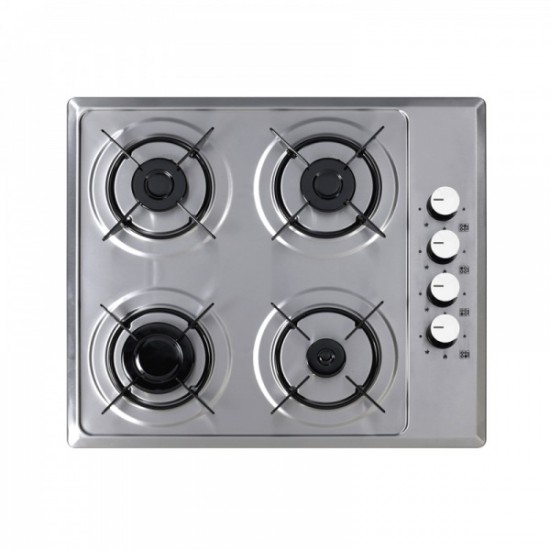 Plita incorporabila Floria ZLN-1901 GPL si Gaz natural 58x48 cm, 4 ochiuri, duze de schimb incluse, aprindere electrica, Inox