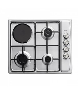 Plita incorporabila Zilan ZLN-1918 GPL si Gaz natural 58x50 cm, 3 ochiuri, 1 ochi inductie, duze de schimb incluse, aprindere electrica, Inox