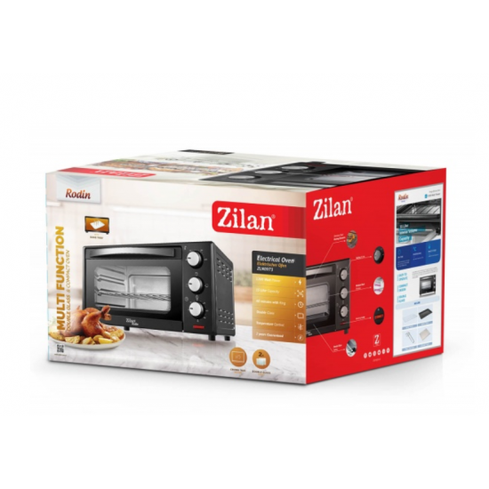 Cuptor electric Zilan ZLN-0973 RODIN, 1200 W, 15 Litri, Temperatura Reglabila, Geam Duble, Negru