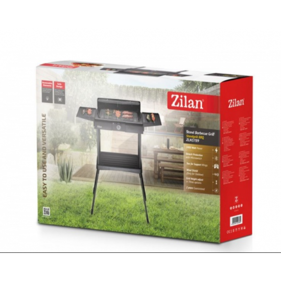 Gratar electric cu picior ZİLAN ZLN-3789 ,2400 W, termostat reglabil