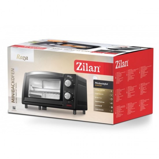 Mini cuptor Zilan-Roza ZLN-4328, 9L, 800W, Geam dublu, Temporizator 60 min