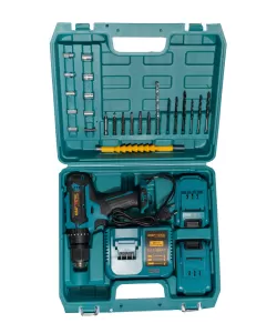 Masina de gaurit si insurubat (Bormasina) 24V cu 2 acumulatori 6AH si incarcator + 24 accesorii,valiza transport plastic