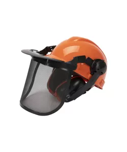 Casca cu viziera protectie din plasa si antifoane Casca cu viziera protectie din plasa si antifoane