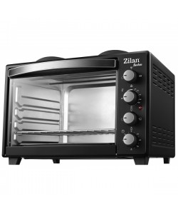 Cuptor electric cu plita Zilan ZLN-2935, Negru capacitate mare 45 Litri, 1600W, Timer, Gratar, Tava inclusa