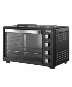 Cuptor electric cu plita Zilan ZLN-2935, Negru capacitate mare 45 Litri, 1600W, Timer, Gratar, Tava inclusa
