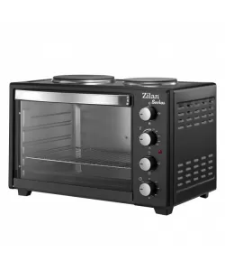 Cuptor electric cu plita Zilan ZLN-2935, Negru capacitate mare 45 Litri, 1600W, Timer, Gratar, Tava inclusa Cuptor electric cu plita Zilan ZLN-2935, Negru capacitate mare 45 Litri, 1600W, Timer, Gratar, Tava inclusa