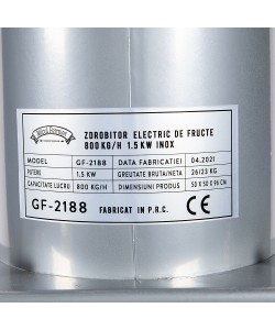 Zdrobitor electric de fructe 800kg/ora 1.5KW inox