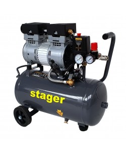 Stager HM0.75JW/24 compresor aer, 24L, 8bar, 135 L/min, monofazat, angrenare directa, silentios