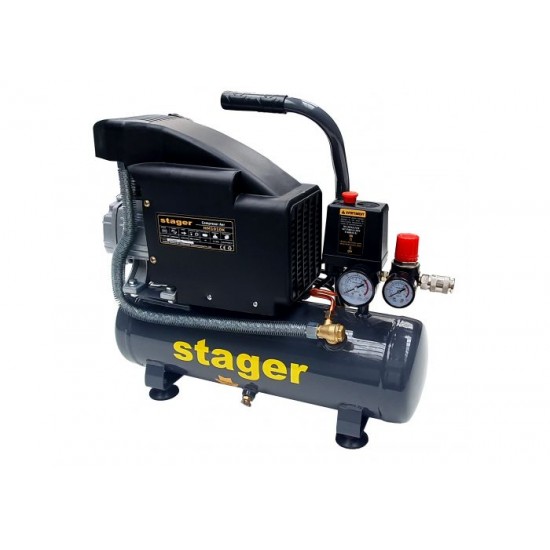 Stager HM1010K compresor aer, 6L, 8bar, 126L/min, monofazat, angrenare directa