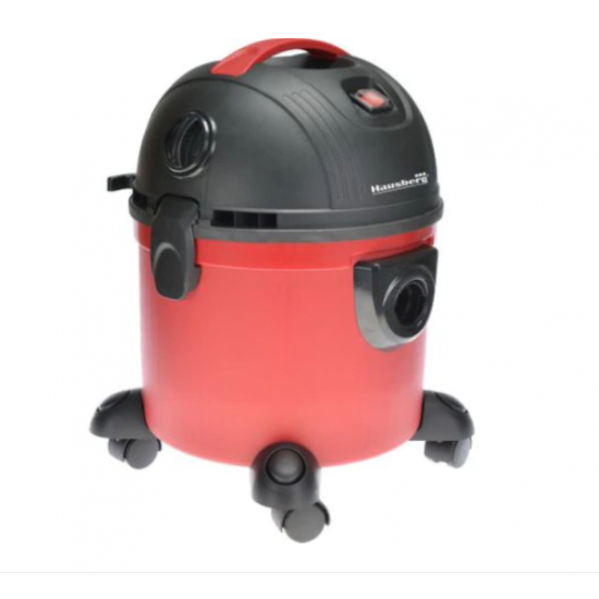 Aspirator cu aspiratie umeda si uscata Hausberg HB-2095eu, 1200 W, Capacitate mare 15 L, Rosu/Negru