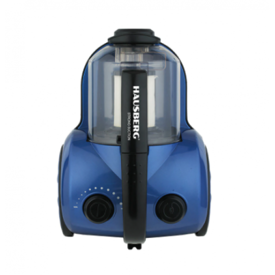 Aspirator fara sac Hausberg HB-2860BL, putere 1600-2000W, Capacitate 2.5l, Protectie supraincalzire, Filtru HEPA, Albastru