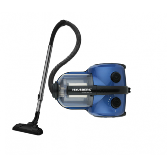 Aspirator fara sac Hausberg HB-2860BL, putere 1600-2000W, Capacitate 2.5l, Protectie supraincalzire, Filtru HEPA, Albastru