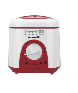 Friteuza Hausberg HB 1320 A-R, 950 W, 1 L, Alb/Rosu