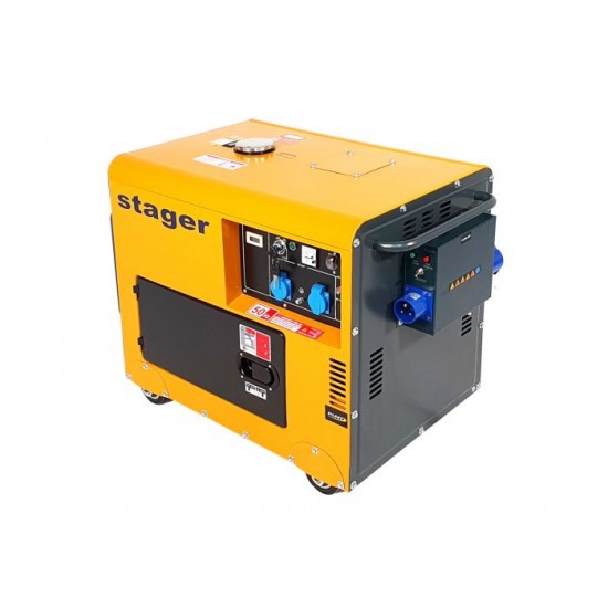 Generator insonorizat STAGER DG 5500S+ATS 4500005500ATS, diesel, monofazat, 4.2 kW, 3000 rpm, include automatizare