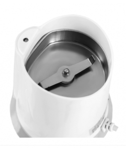 Rasnita electrica cafea Helios HH-2012, 200W, 50g, motor din cupru, Alb