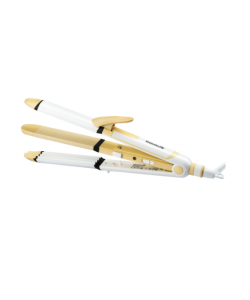 Placa par 3 in 1 pentru ondulare, creponare si indreptare, Hausberg HB31G, Incalzire rapida, AURIU