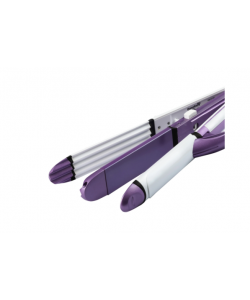 Placa par 3 in 1 pentru ondulare, creponare si indreptare, Hausberg HB31MV, Incalzire rapida, Mov