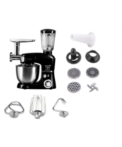 Robot de bucatarie multifunctional All-in-one Hausberg HB-7605, 1000 W, mixer/blender/tocat carne, Negru