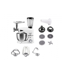 Robot de bucatarie multifunctional All-in-one Hausberg HB-7605AB, 1000 W, mixer/blender/tocat carne, Alb