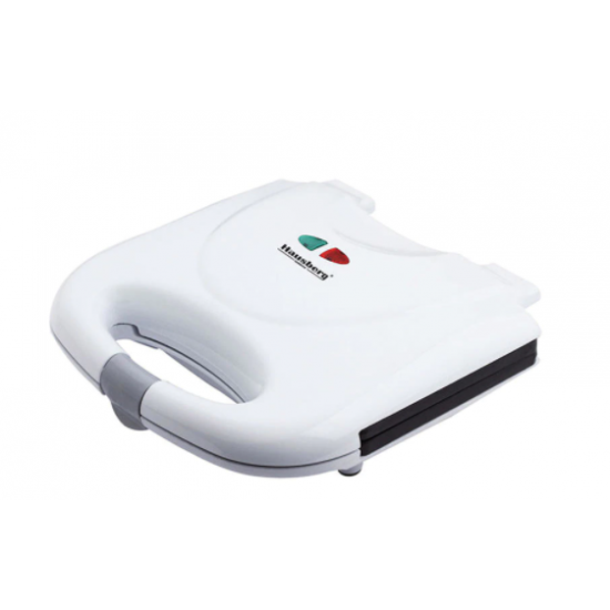 Sandwich-Maker profesional cu Putere mare de 750 W, Placi Antiaderente, Indicator Luminos, Invelis Exterior Rezistent la Caldura, Design Clasic, Al