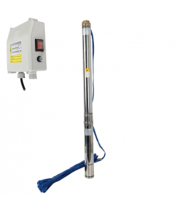 Pompa submersibila DRK 3SDM2/20, 0.75kW, debit 3m3/h, refulare 74m, cu tablou de comanda