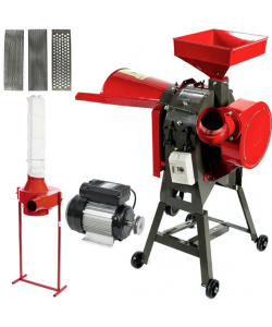 Moara cereale si tocator resturi vegetale cu ciclon si turbina Micul Fermier 30c motor 3kw inclus 500 KG/H