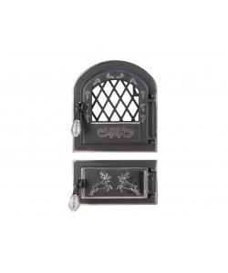   Usa Soba cu Geam + Cenusar Cerbi Ornamente Argintii