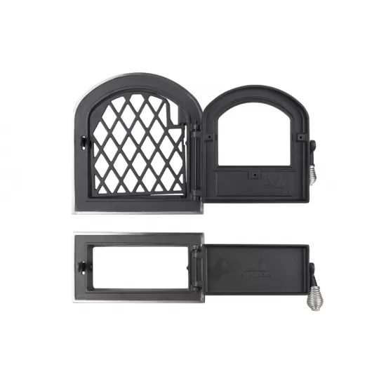 Usa Soba cu Geam + Cenusar Cerbi Ornamente Argintii Usa Soba cu Geam + Cenusar Cerbi Ornamente Argintii
