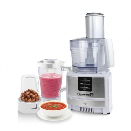 Robot de bucatarie 3 in 1 HB7522A , macinare, taiere, framantare si tocare, 600 W, alb, multifunction food procesor
