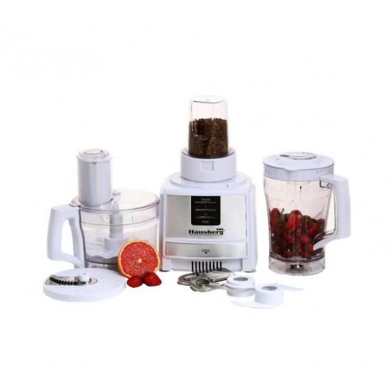 Robot de bucatarie 3 in 1 HB7522A , macinare, taiere, framantare si tocare, 600 W, alb, multifunction food procesor