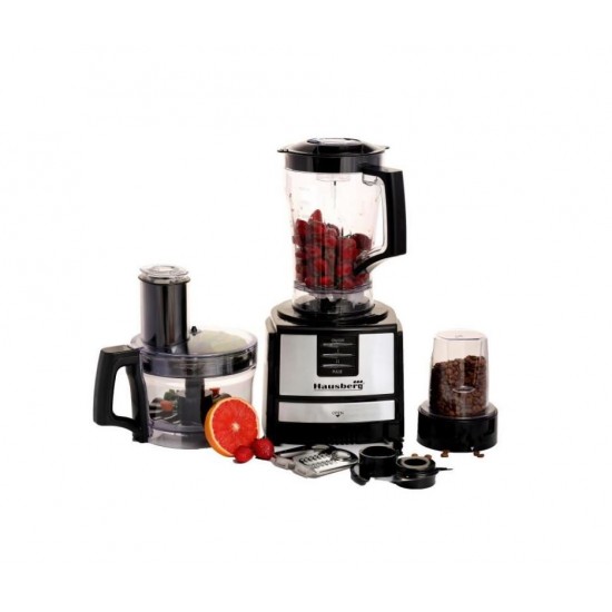 Robot de bucatarie 3 in 1 HB7522N , macinare, taiere, framantare si tocare, 600 W, Negru, multifunction food procesor