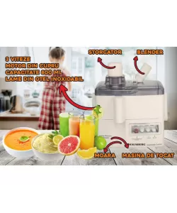 Robot De Bucatarie Multifunctional Hausberg HB-7520, 800W, 3 Viteze