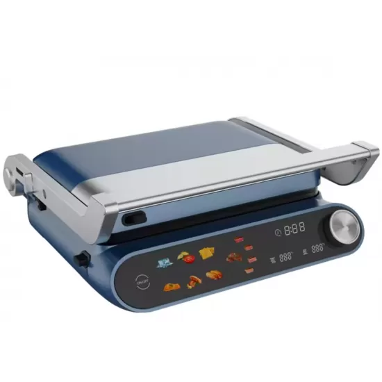Sandwich Maker 2 in 1 HAUSBERG HB-635, Putere 2200 W, Placi pentru sanwich si grill, Acoperite cu strat anti-aderent, Ecran tactil digital, 7 programe diferite de gatit, Culoare Albastru/Gri Sandwich Maker 2 in 1 HAUSBERG HB-635, Putere 2200 W, Placi pentru sanwich si grill, Acoperite cu strat anti-aderent, Ecran tactil digital, 7 programe diferite de gatit, Culoare Albastru/Gri