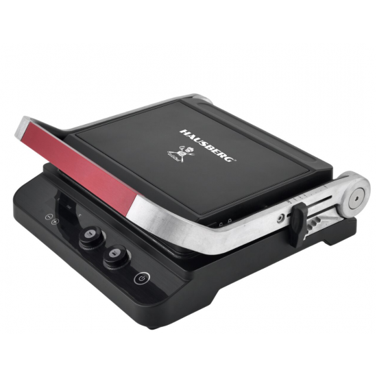 Sandwich maker & grill HAUSBERG HB-636NG, 1650-2000W, Termostat reglabil, Buton de control, Afisaj Led, Inox