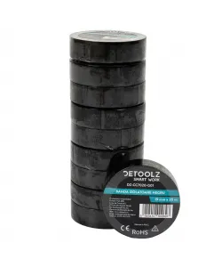 Set 10buc banda izolatoare Detoolz 19mm*20m NEGRU G01