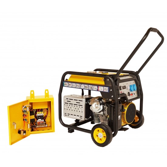 Stager FD 10000E+380V ATS generator open-frame 8kW, monofazat, benzina, automatizare trifazata