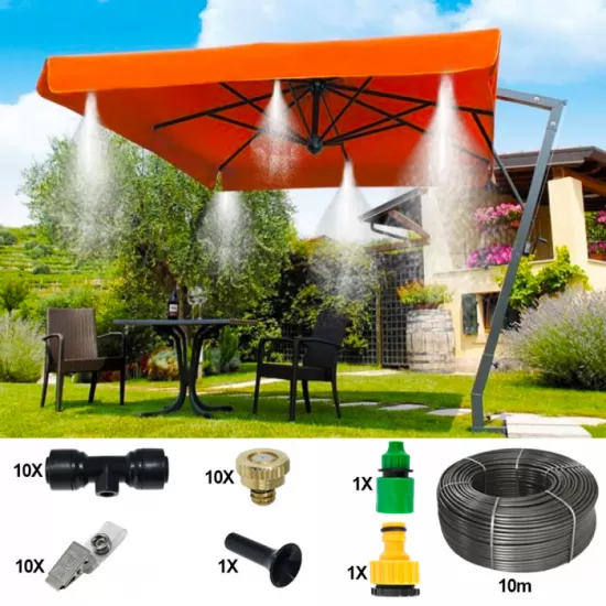 Sistem racire exterioara terase, 10m, 10 duze, 10 clipsuri montaj