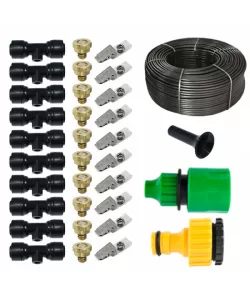 Sistem racire exterioara terase, 10m, 10 duze, 10 clipsuri montaj Sistem racire exterioara terase, 10m, 10 duze, 10 clipsuri montaj