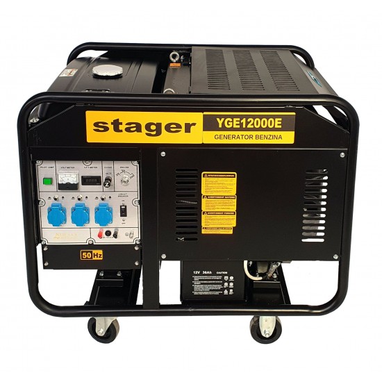 Stager YGE12000E Generator open frame 10.0kW, monofazat, benzina, pornire electrica