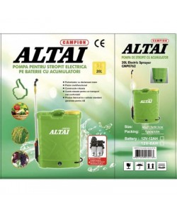 Pompa de stropit cu acumulator Altai by Campion, 20L, 4 Bar, cu dubla pompa, Vermorel