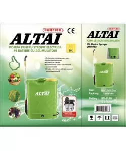 Pompa de stropit cu acumulator Altai by Campion, 20L, 4 Bar, cu dubla pompa, Vermorel Pompa de stropit cu acumulator Altai by Campion, 20L, 4 Bar, cu dubla pompa, Vermorel