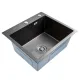 Chiuveta bucatarie BÖHM BH5045BA, inox alimentar SUS304, 500 x 450 x 220 mm, finisaj Negru, sifon inclus