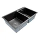 Chiuveta dubla bucatarie BÖHM BH7849DBA, inox alimentar SUS304, 780 x 490 x 220 mm, 2 cuve, finisaj Negru, sifon inclus