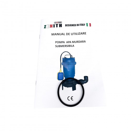 Pompa de apa murdara submersibila cu tocator si cutit exterior Zenith Premium , 3.0kW, 15000L/h, Fonta