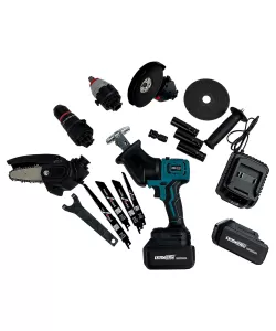 Trusa 5 in 1 German Meister, cu 2 Acumulatori, 24V, 5Ah, (Mini drujba, Autofiletanta, Pistol Impact, Flex, Fierastrau Sabie) Trusa 5 in 1 German Meister, cu 2 Acumulatori, 24V, 5Ah, (Mini drujba, Autofiletanta, Pistol Impact, Flex, Fierastrau Sabie)